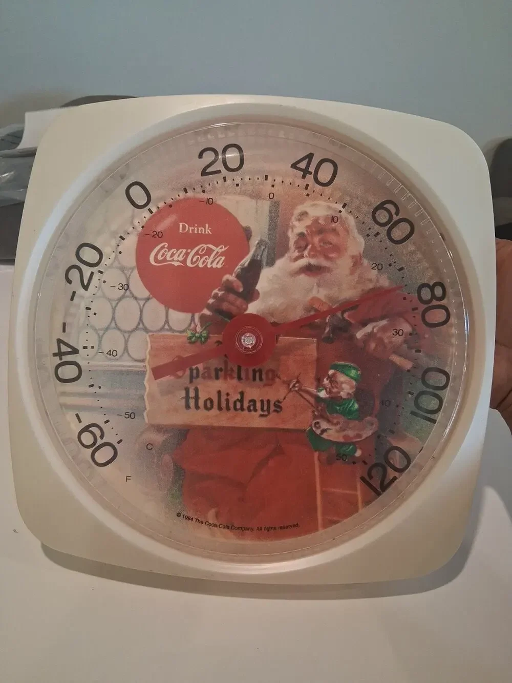 Vintage 1994 Coca Cola Santa Claus Wall Thermometer Taylor 12
